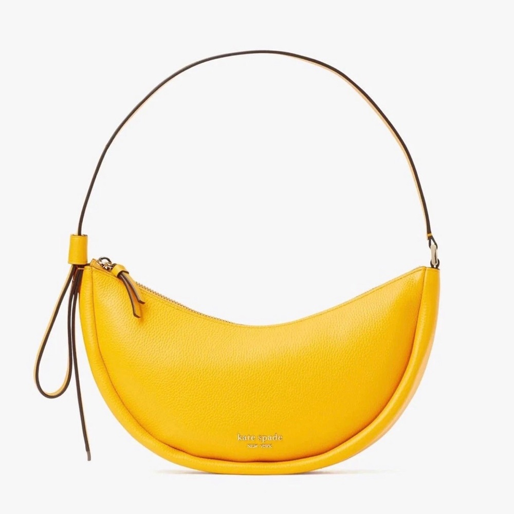 KATE SPADE New York Smile Small Yellow Leather Shoulder Bag
